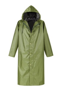 SKRT019 製造防暴雨過膝雨褸 連帽 設計軍綠色拉鏈雨褸 雨褸生產商  不黏身雨衣  磁吸雨衣  工地雨衣 側開雨衣